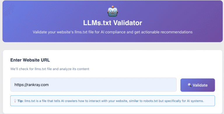 llmstxtchecker and validator tool by rank ray