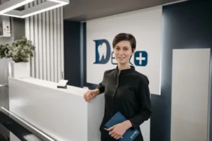 Modern dental clinic reception area representing professional dental practice and local SEO for dentists