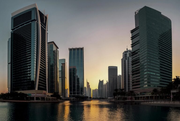 Dubai skyline business district with modern architecture for SEO guide