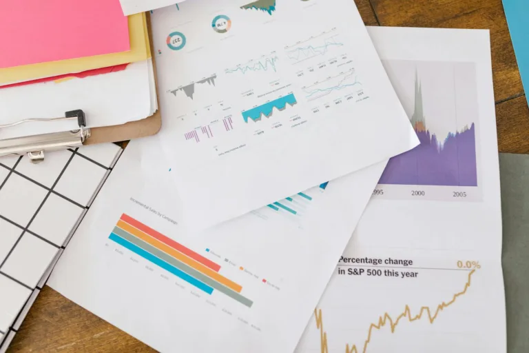 Business analytics dashboard showing SEO performance charts and metrics