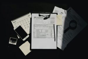SEO audit checklist with clipboard and pen for franchise location review