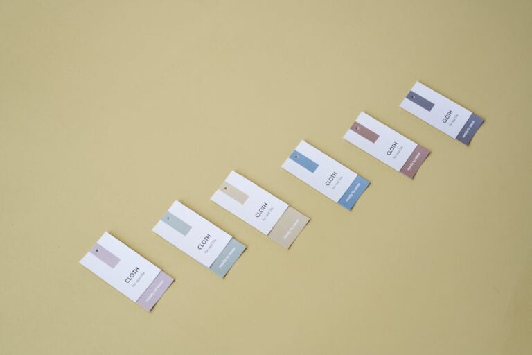 Visual branding and SEO design workspace with colour swatches and brand identity elements